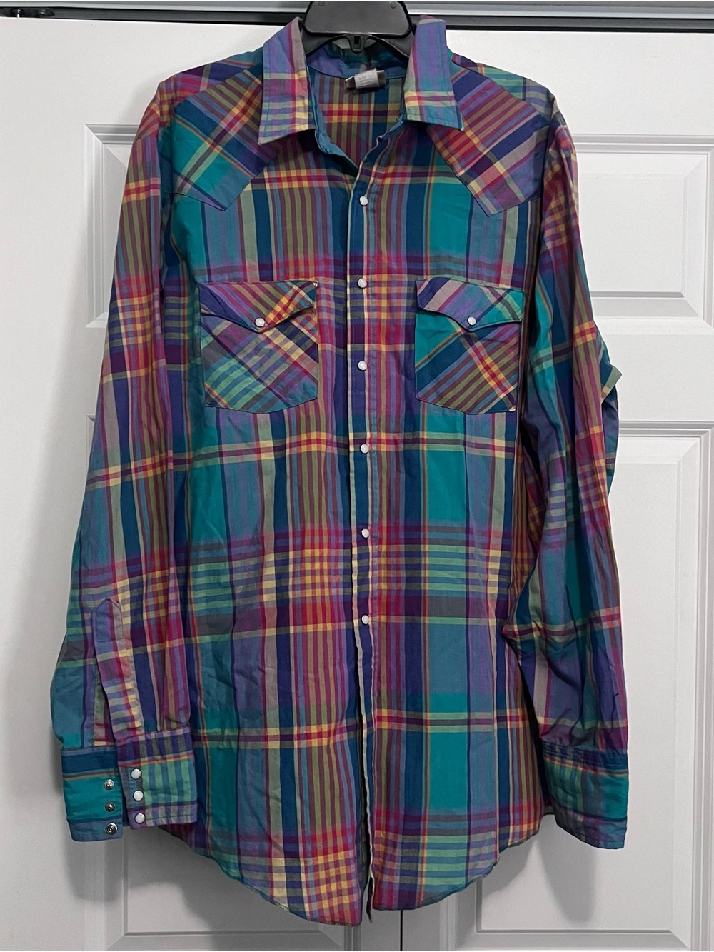 Saddlebrook Vintage 90s Plaid Western Style Shirt